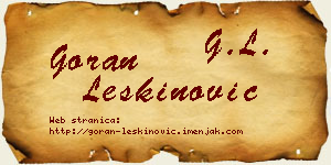 Goran Leškinović vizit kartica